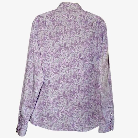 Consequence Tonal City Paisley Dress Shirt in Lavender Men’s L - Picture 4 of 6